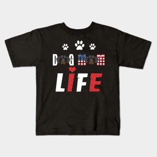 Dachshunds Mom Life Patriotic America 4Th Of July Kids T-Shirt